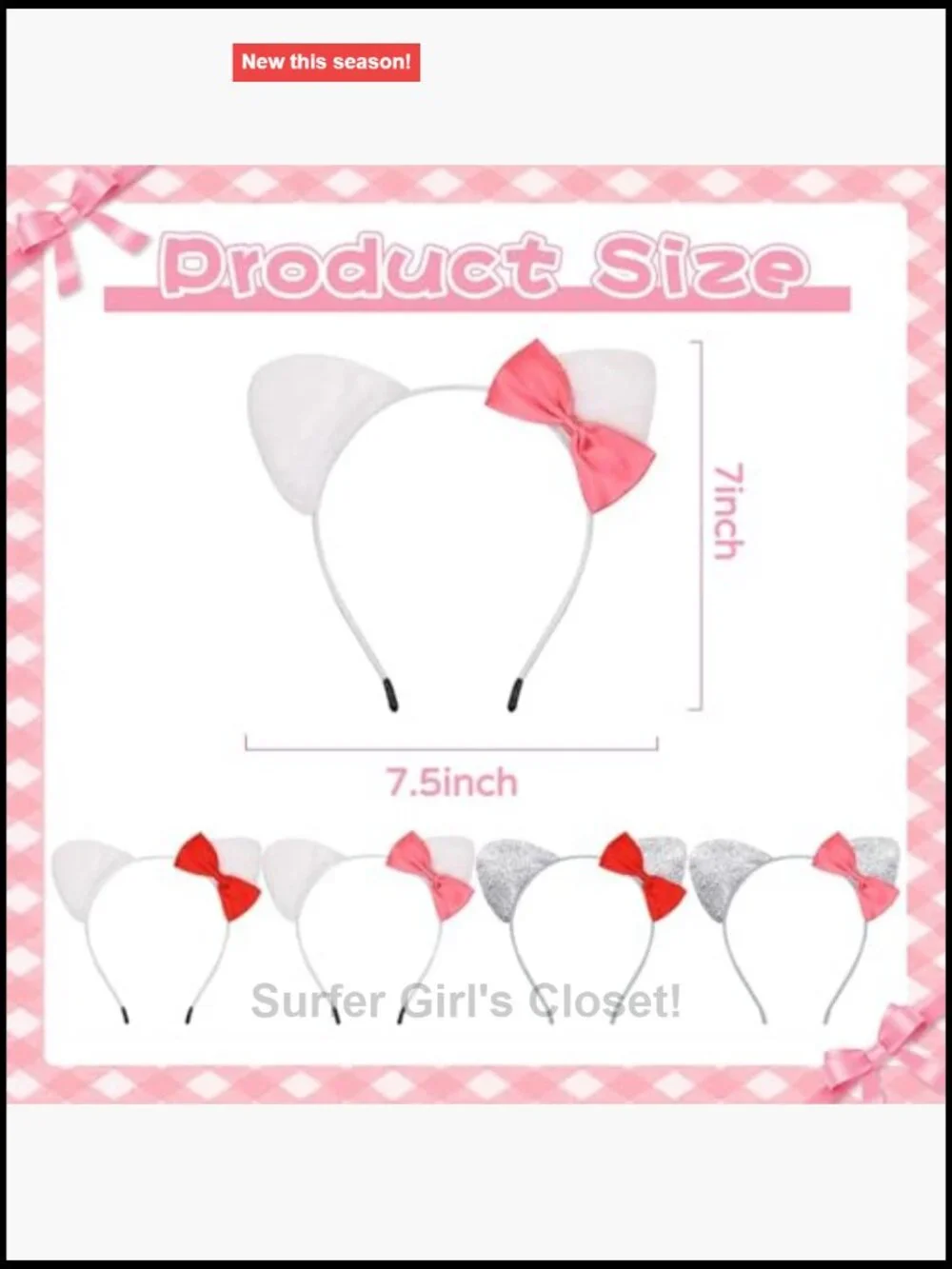 16PCS Cat Ears Headbands Set, Animal Party Favors, Kawaii Hair Accessories